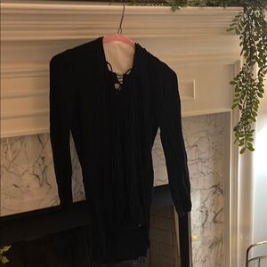 Black Long Sleeve Cover Up